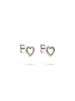 Mädchen Ohrstecker  -  Rainbow Heart