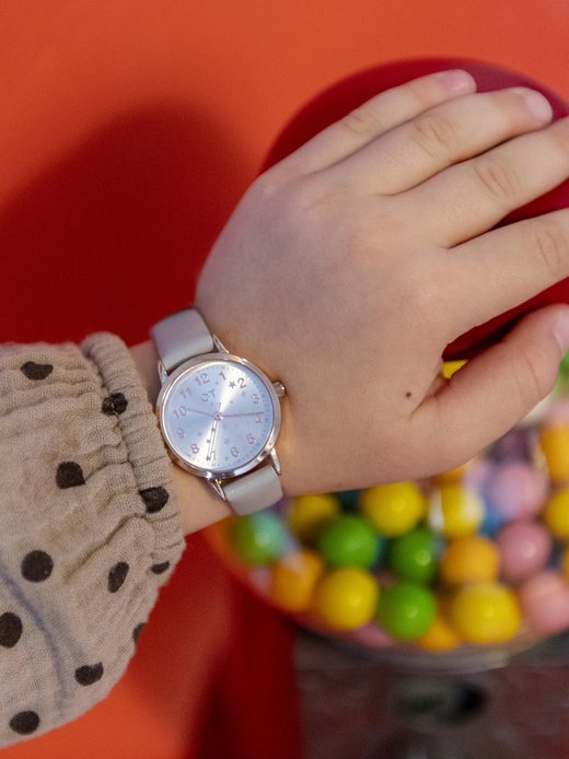 Mädchen Uhr  -  The Cool Grey Glitter Star