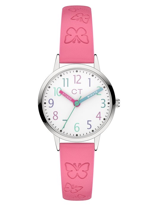 Mädchen Uhr  -  The Cool Pink Butterfly