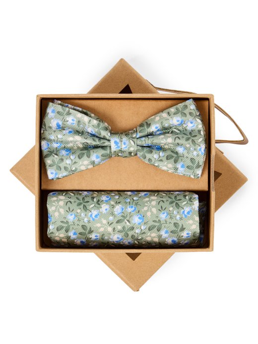 Męska jedwabna muszka i poszetka