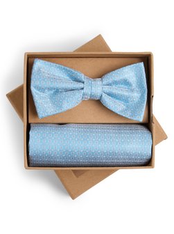 Męska jedwabna muszka i poszetka