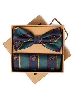 Męska jedwabna muszka i poszetka