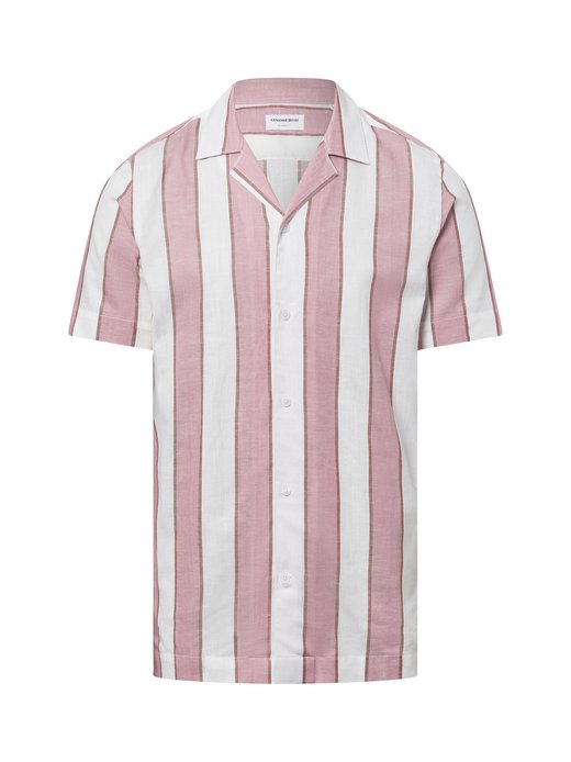 Męska koszula casualowa z krótkim rękawem i zawartością lnu