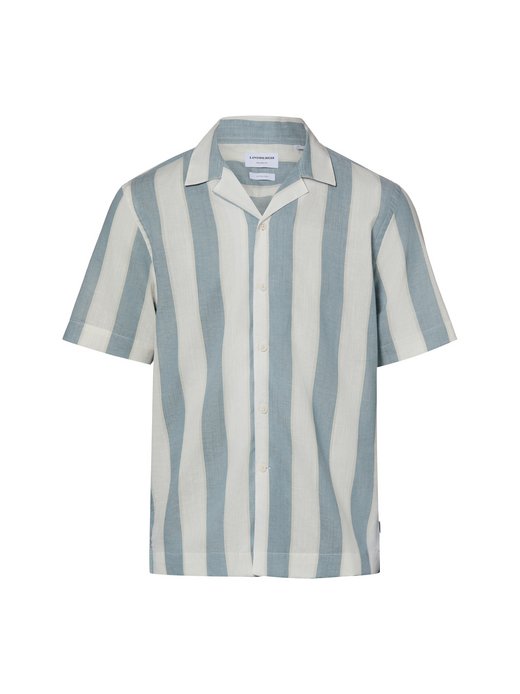 Męska koszula casualowa z krótkim rękawem i zawartością lnu