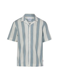 Męska koszula casualowa z krótkim rękawem i zawartością lnu