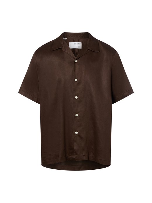 Męska koszula z krótkim rękawem z zawartością lnu - SLHRegnoa