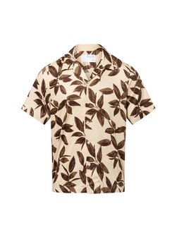 Męska koszula z krótkim rękawem z zawartością lnu - SLHRegnoa