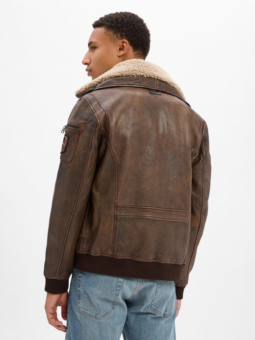 Męska kurtka pilotka ze skóry nappa