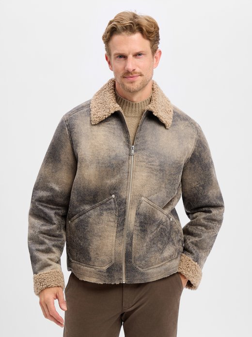 Męska kurtka ze sztucznej skóry – Leron