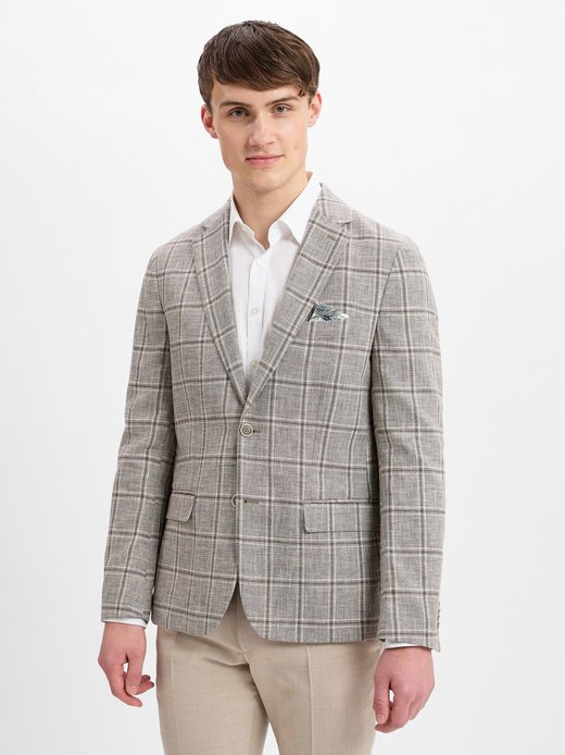 Męska marynarka garniturowa z zawartością lnu