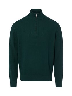 Męski sweter typu troyer z domieszką wełny