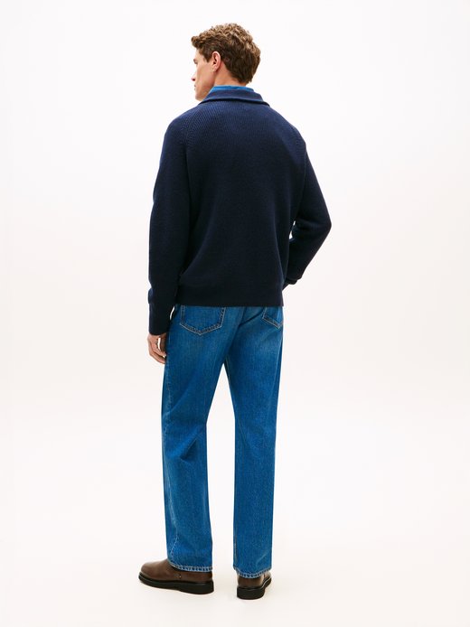 Męski sweter z dzianiny z wełną