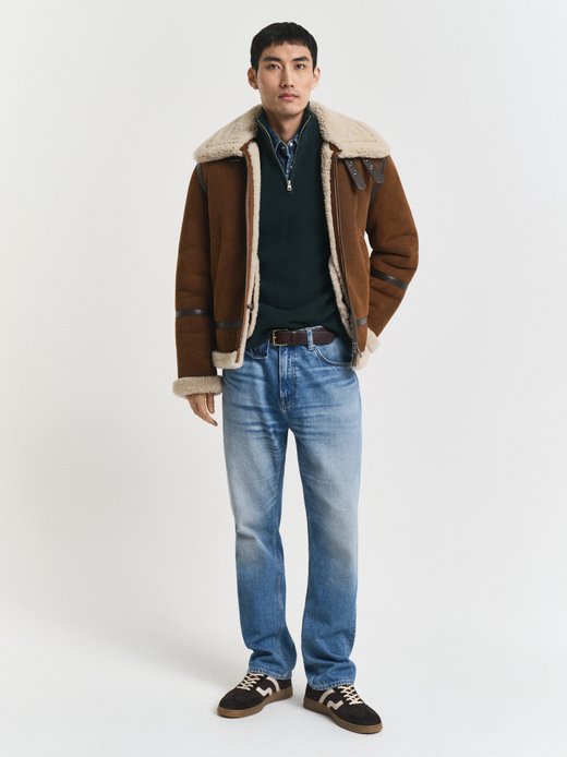 Męski sweter z dzianiny z wełną merynosów