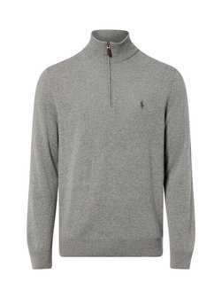 Męski sweter z wełny typu troyer