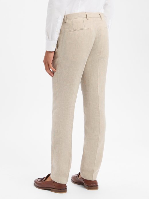 Męskie spodnie garniturowe z zawartością lnu - H-Leon