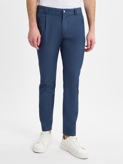 Męskie spodnie plisowane - Todd Tapered Slim Fit