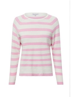 Artikelbild Marie Lund - Damen Strickpullover von Marie Lund in rosa weiß gestreift