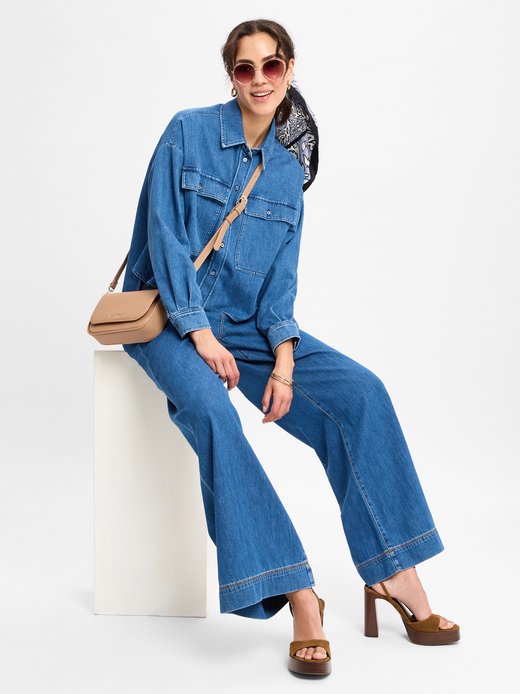 デニム・ジーパン Weekend Max Mara VEGA - Jeans wide leg in denim WEEKEND MaxMara VEGA - Wide leg/niebieski denim - Zalando.pl