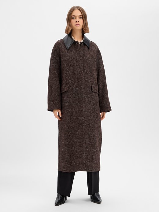 Płaszcz damski z wełną