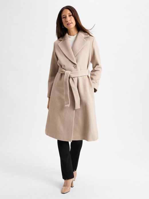 Płaszcz damski z zawartością wełny