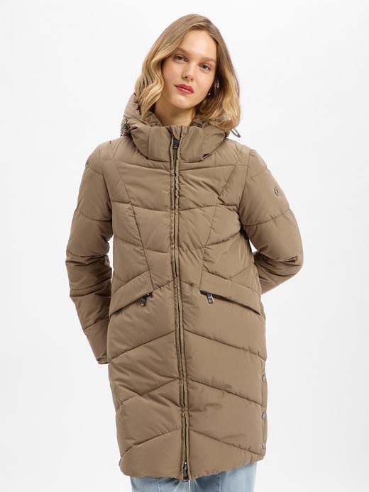 Pikowany płaszcz damski