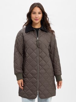 Pikowany płaszcz damski