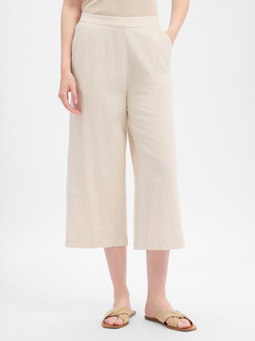 Spodnie damskie culottes z lnem - VIPrisilla