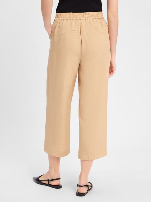 Spodnie damskie typu culottes z zawartością lnu