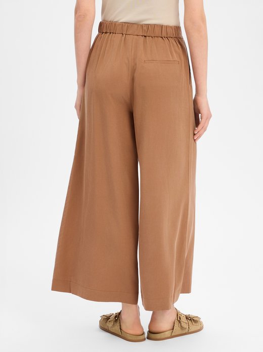 Spodnie damskie typu culottes z zawartością lnu