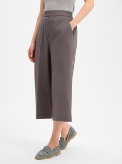 Spodnie damskie typu culottes z zawartością lnu
