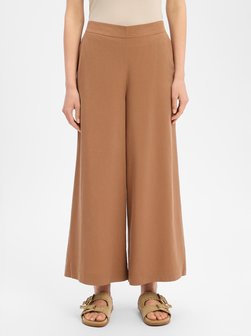 Spodnie damskie typu culottes z zawartością lnu