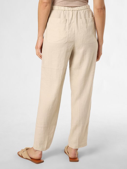 Spodnie damskie z zawartością lnu