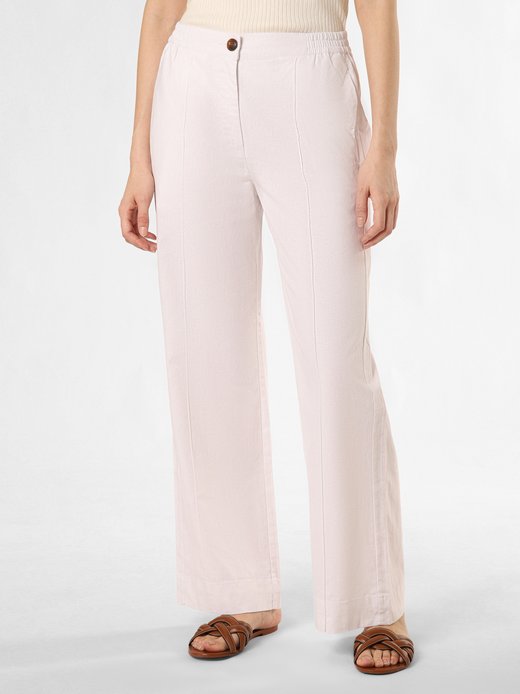 Spodnie damskie z zawartością lnu