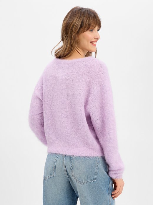 Sweter damski z dzianiny z zawartością alpaki