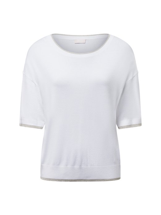 Sweter damski z krótkim rękawem - Bianco Iana