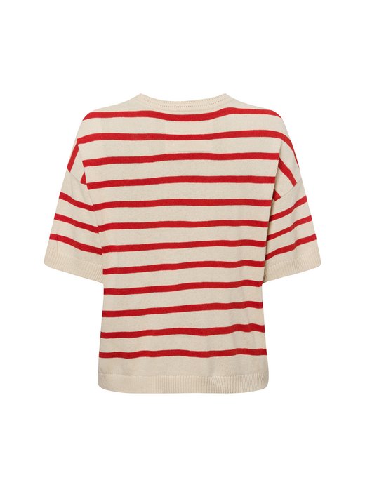Sweter damski z krótkim rękawem - Lizaa Lino Stripes