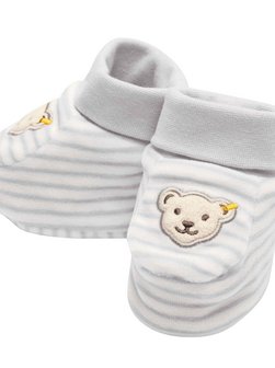 Artikelbild Unisex Babyschuhe GOTS - Baby Wellness von Steiff in hellgrau gestreift