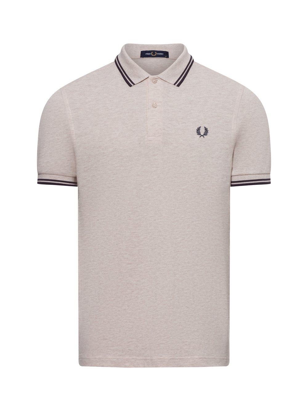 Fred Perry Poloshirt Herren Baumwolle beige meliert, L