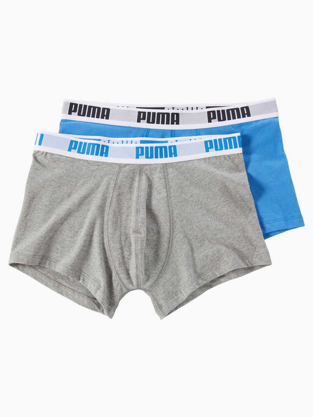 Puma - Obcisłe bokserki męskie pakowane po 2 szt., szary|niebieski
