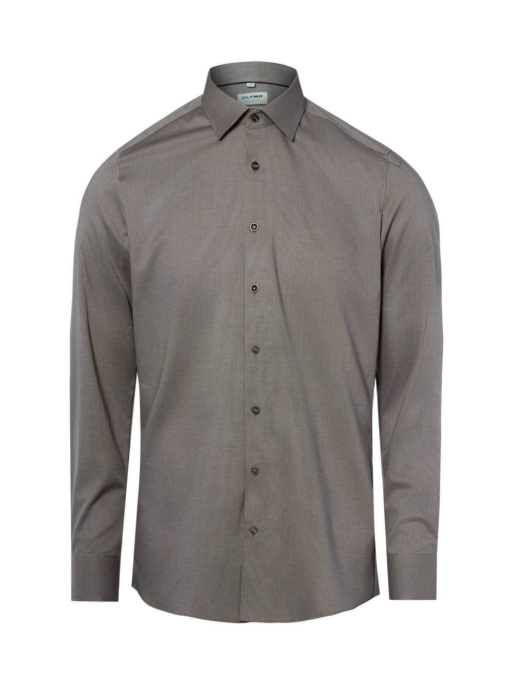 Thumbnail - OLYMP Level Five Hemd Bügelleicht Herren Slim Fit Baumwolle braun gemustert, 41