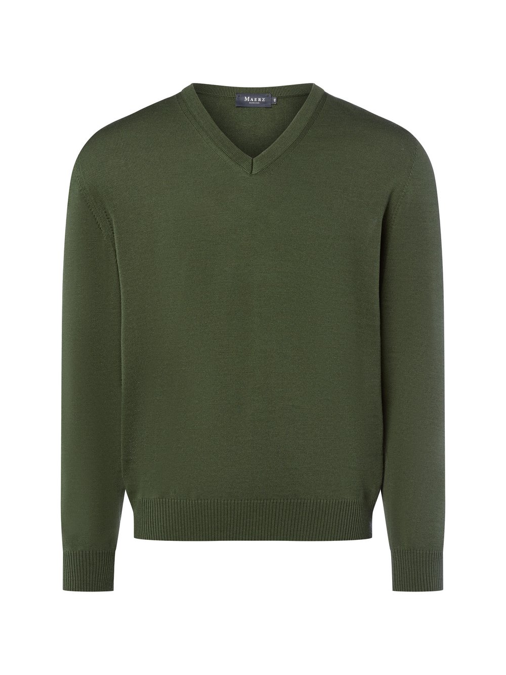 Thumbnail - MAERZ Strickpullover aus Merinowolle Herren Schurwolle grün, 50