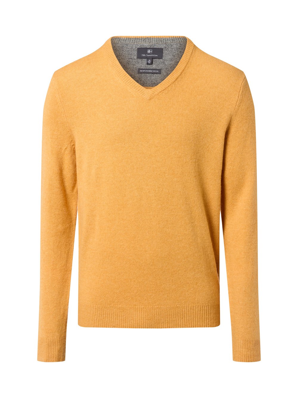 Nils Sundström Pullover Herren Schurwolle gelb meliert, M