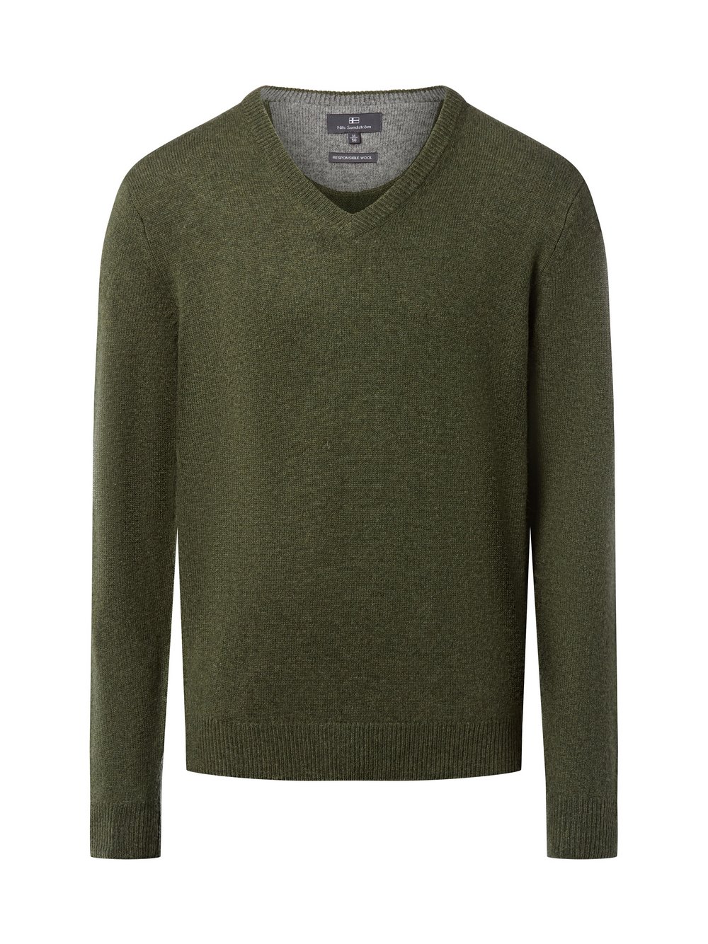 Nils Sundström Pullover Herren Schurwolle grün meliert, M