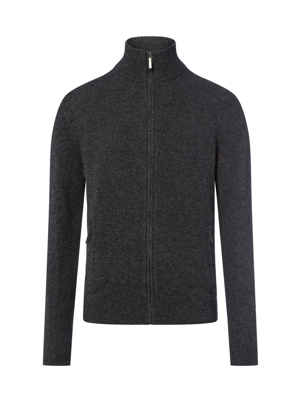 Nils Sundström Strickjacke Herren Schurwolle grau meliert, L