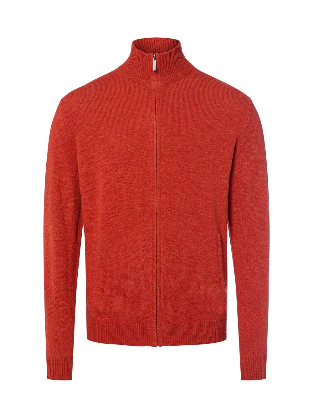 Nils Sundström Strickjacke Herren Schurwolle orange meliert, S
