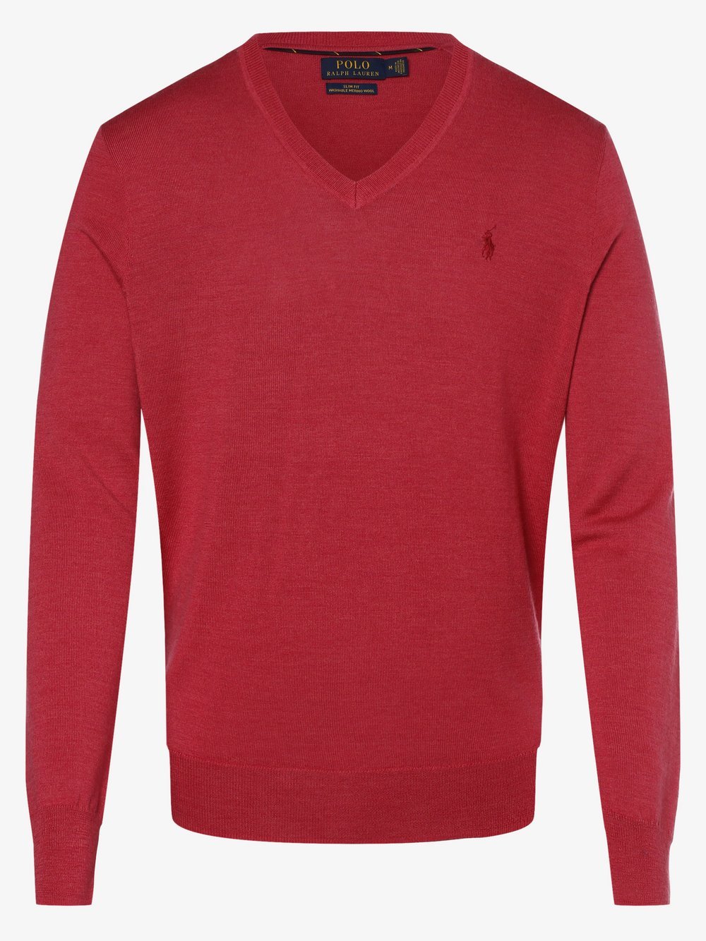 Polo Ralph Lauren - Męski sweter z wełny merino – Slim Fit, różowy