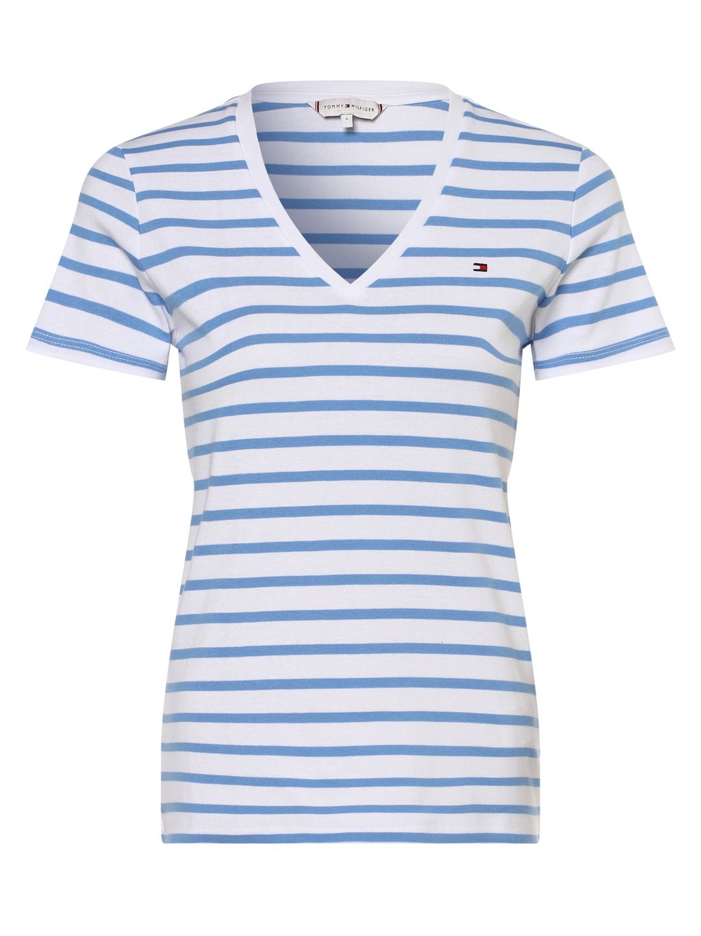 Tommy Hilfiger - T-shirt damski, niebieski|biały|wielokolorowy