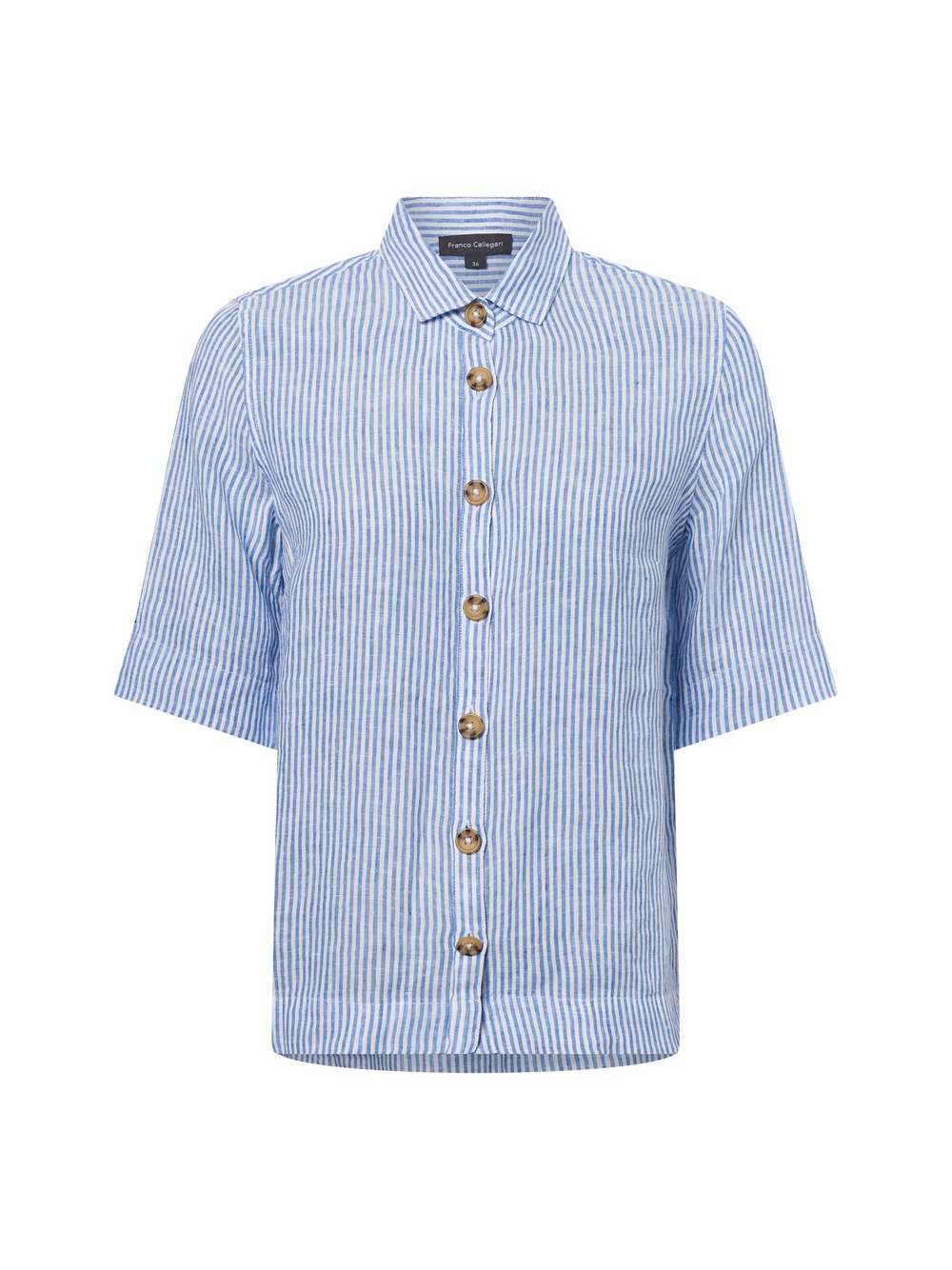 Franco Callegari Leinenbluse Damen blau gestreift, 44