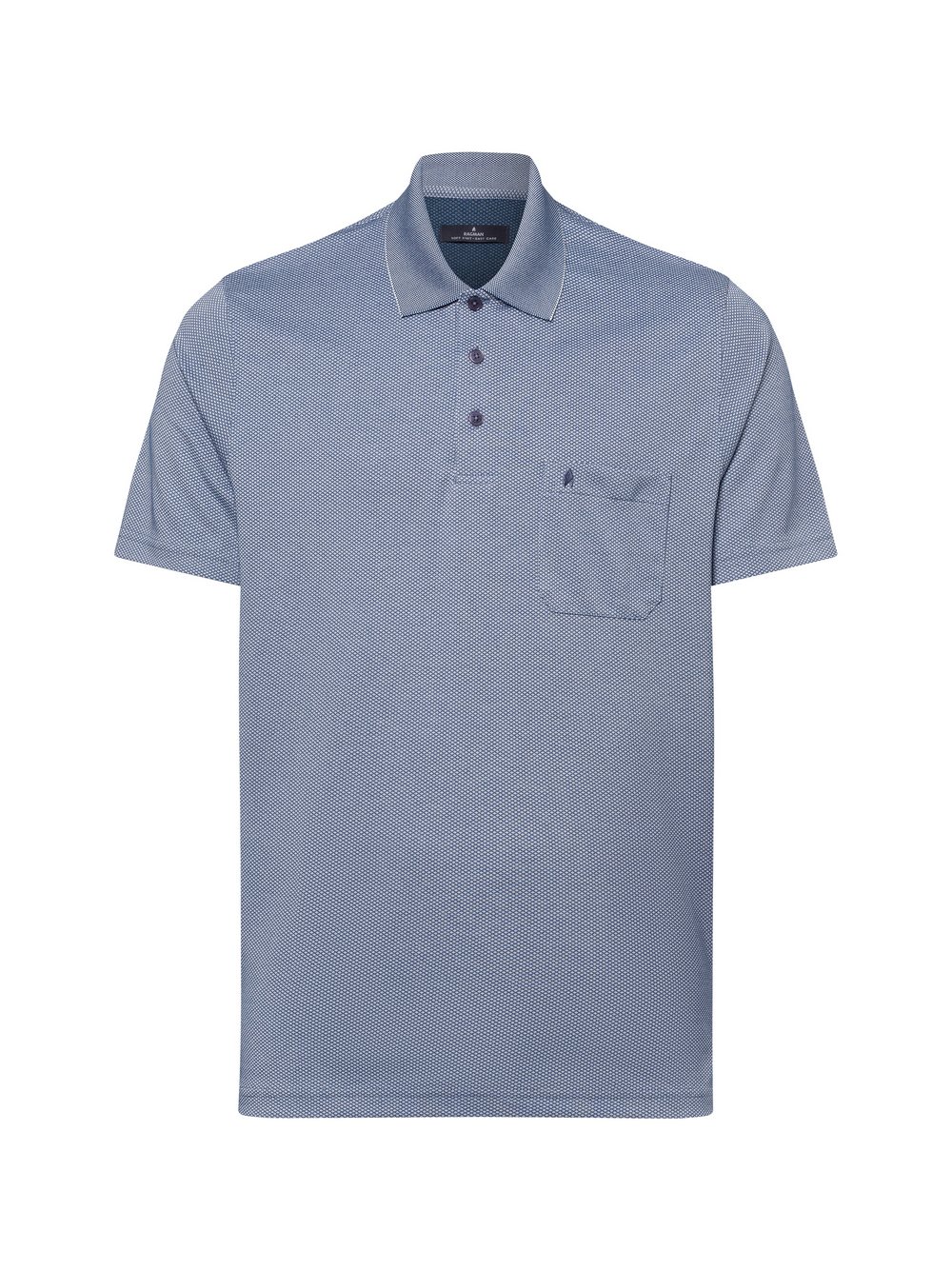 Ragman Poloshirt Herren Baumwolle blau gemustert, XL