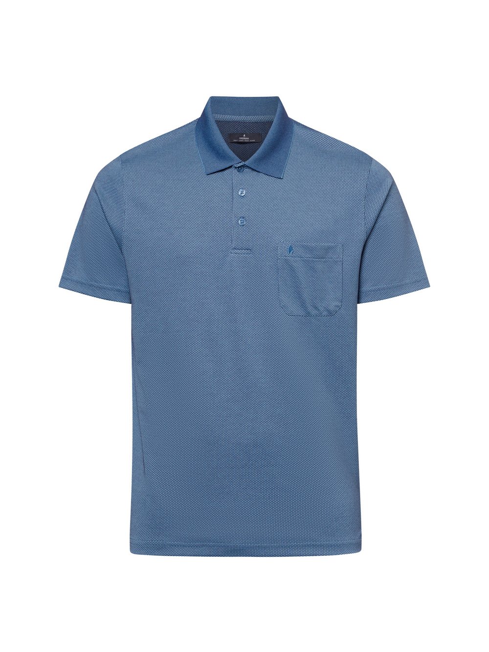 Thumbnail - Ragman Poloshirt Herren Baumwolle blau gemustert, XXXL
